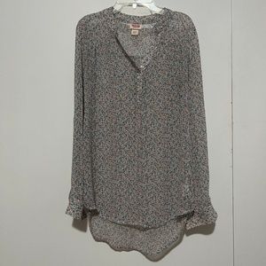 XS Mossimo Supply Co. Blouse; Sheer Floral